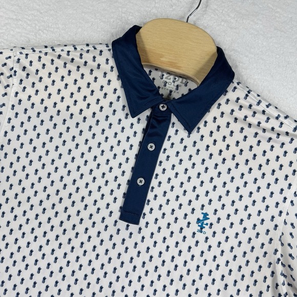 Izod Other - IZOD Golf Polo Shirt Mens L Pineapple Print Active Stretch Tennis Collared Logo‎
